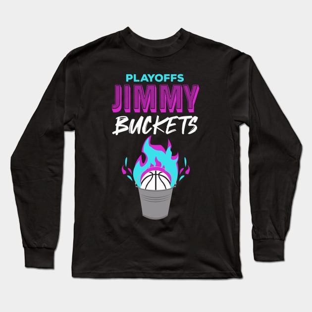 Playoffs Jimmy Buckets purple teal flame Long Sleeve T-Shirt by HCreatives